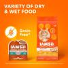 imageIAMS Perfect Portions Healthy Adult Grain Free Wet Cat Food Pate Salmon Recipe 26 oz Easy Peel TwinPack Trays 24 Count 48 ServingsChicken  Tuna  Salmon