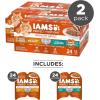 imageIAMS Perfect Portions Healthy Adult Grain Free Wet Cat Food Pate Salmon Recipe 26 oz Easy Peel TwinPack Trays 24 Count 48 ServingsChicken  Tuna