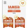 imageIAMS Perfect Portions Healthy Adult Grain Free Wet Cat Food Pate Salmon Recipe 26 oz Easy Peel TwinPack Trays 24 Count 48 ServingsChicken  Salmon