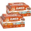 imageIAMS Perfect Portions Healthy Adult Grain Free Wet Cat Food Pate Salmon Recipe 26 oz Easy Peel TwinPack Trays 24 Count 48 ServingsChicken  Tuna