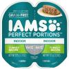 imageIAMS Perfect Portions Indoor Adult Grain Free Wet Cat Food Pate Turkey and Salmon Recipe 26 oz TwinPack Trays 12 Count 24 Servings Pack of 2Turkey