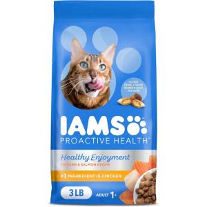 imageIAMS Healthy Enjoyment Dry Cat Food Chicken ampamp Beef Recipe 15 lb BagChicken  Salmon