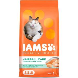 imageIAMS Proactive Health Adult Hairball Care Dry Cat Food with Chicken and Salmon 7 lb BagChicken  Salmon