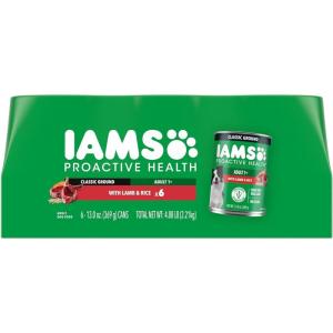 imageIAMS Proactive Health Adult Wet Dog Food Classic Ground with Chicken and Rice 13 oz Cans 6 Count Pack of 1Lamb  Rice