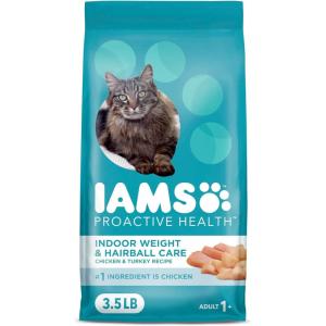 imageIAMS Proactive Health Indoor Weight ampamp Hairball Care Adult Dry Cat Food with Salmon 22 lb BagChicken  Turkey